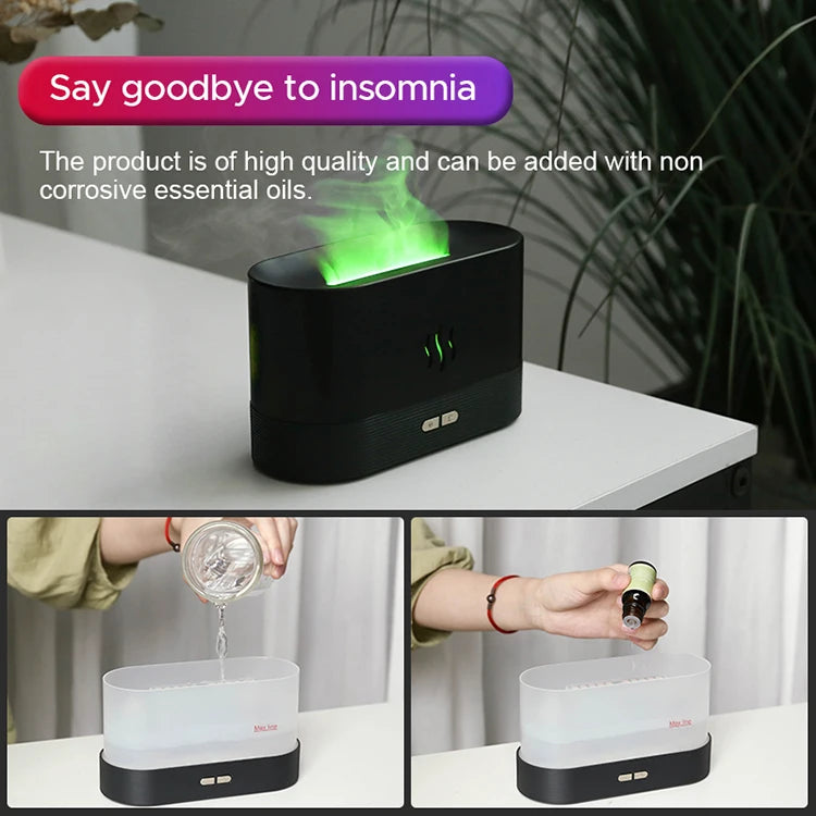LED Flame Humidifier Diffuser