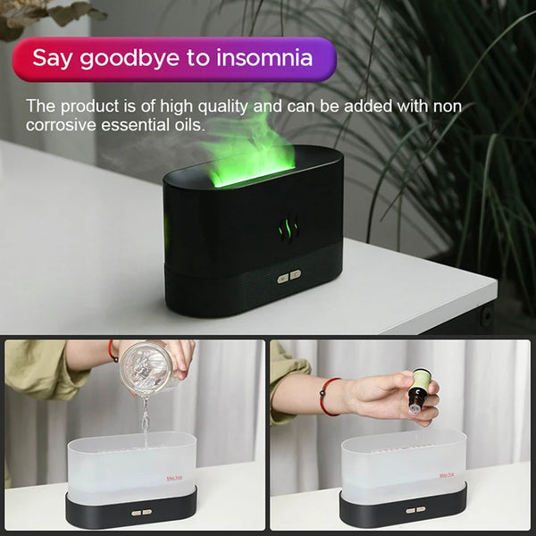 LED Flame Humidifier Diffuser