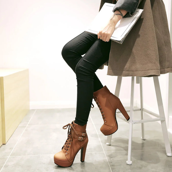 Trendy High Heel Ankle Boots