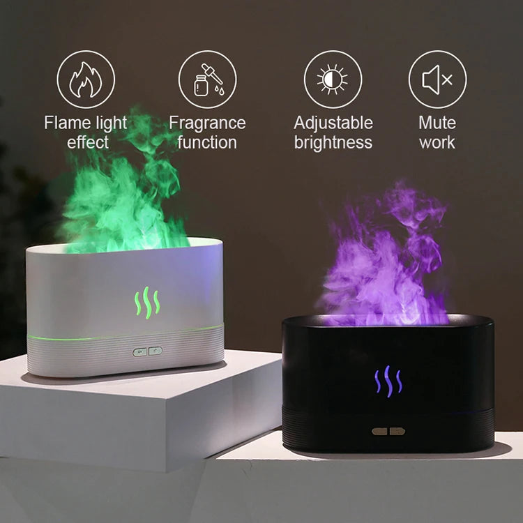 LED Flame Humidifier Diffuser