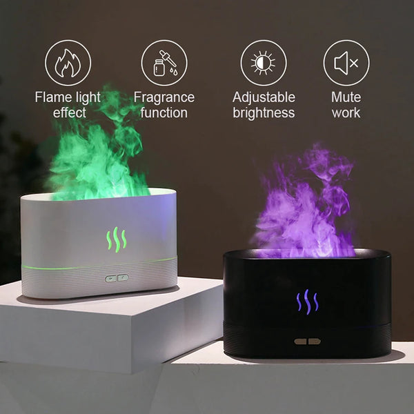 LED Flame Humidifier Diffuser