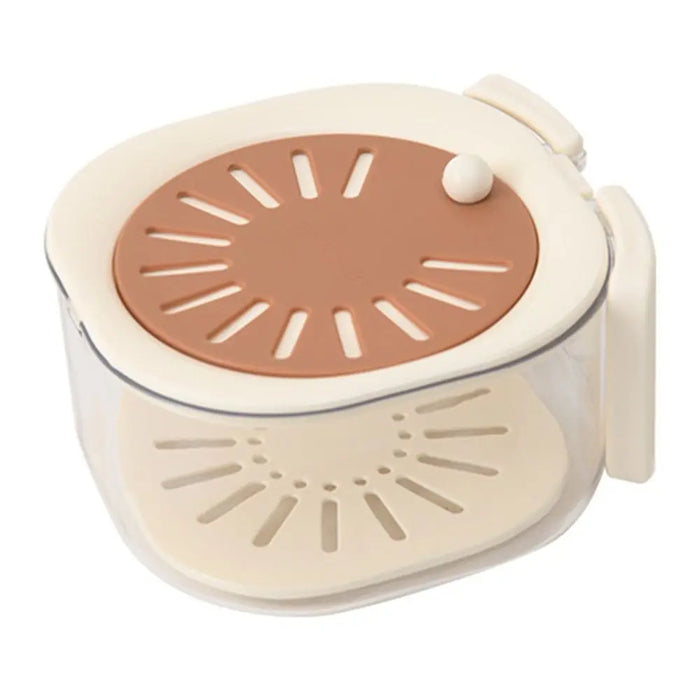 Cute Foldable Kitchen Drain Basket – 2-in-1 Bowl with Strainer & Handle | Pink or Brown