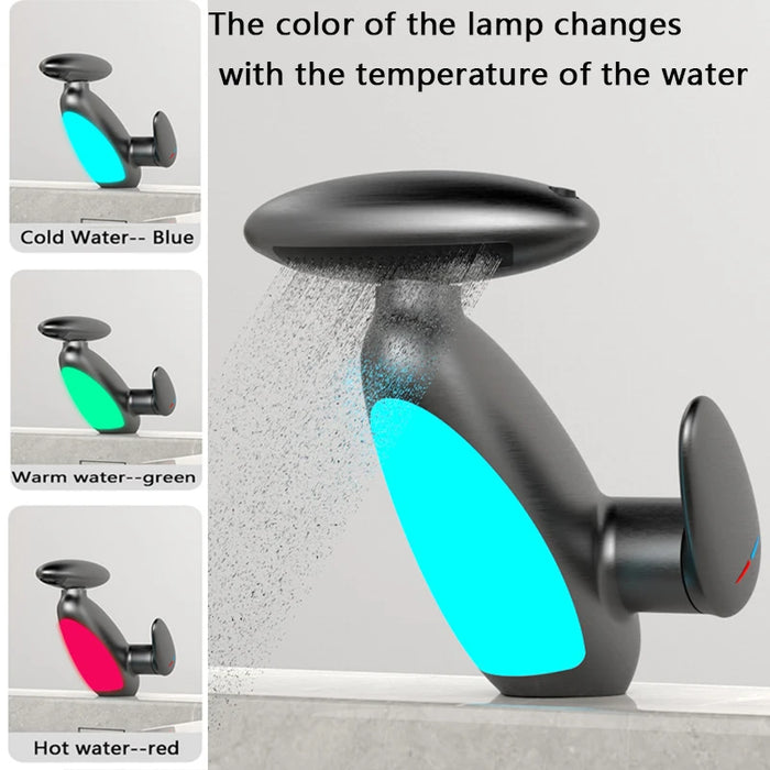 Big LED Basin Faucet – 4-Way Flow | Hot & Cold | Self-Powered LED Light