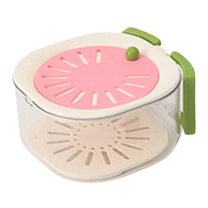 Cute Foldable Kitchen Drain Basket – 2-in-1 Bowl with Strainer & Handle | Pink or Brown
