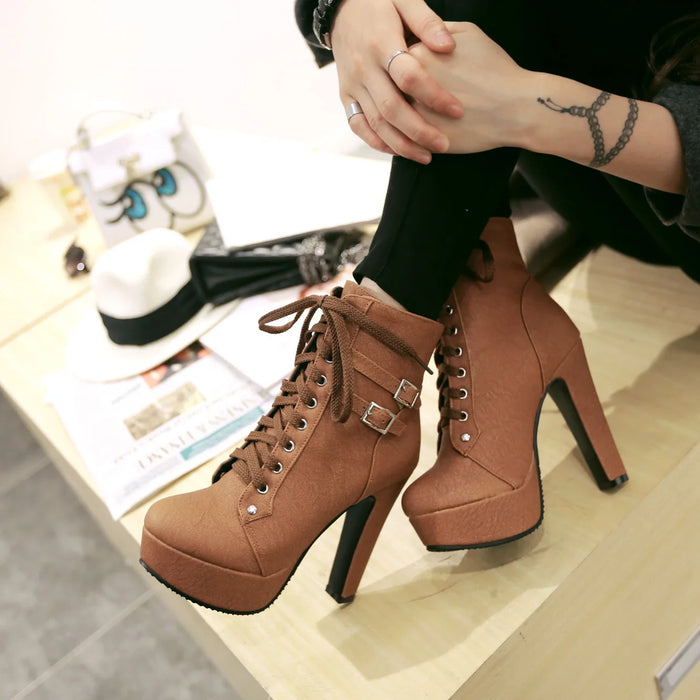 Trendy High Heel Ankle Boots