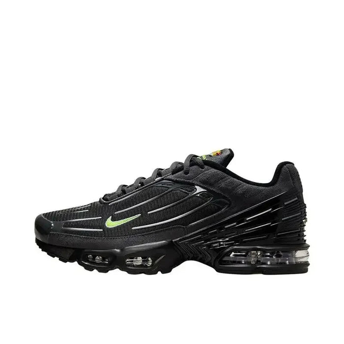 Nike Air Max Plus Tn 3 Sneakers – Cushioned Running Shoes in Bright Black & Fluorescent Green