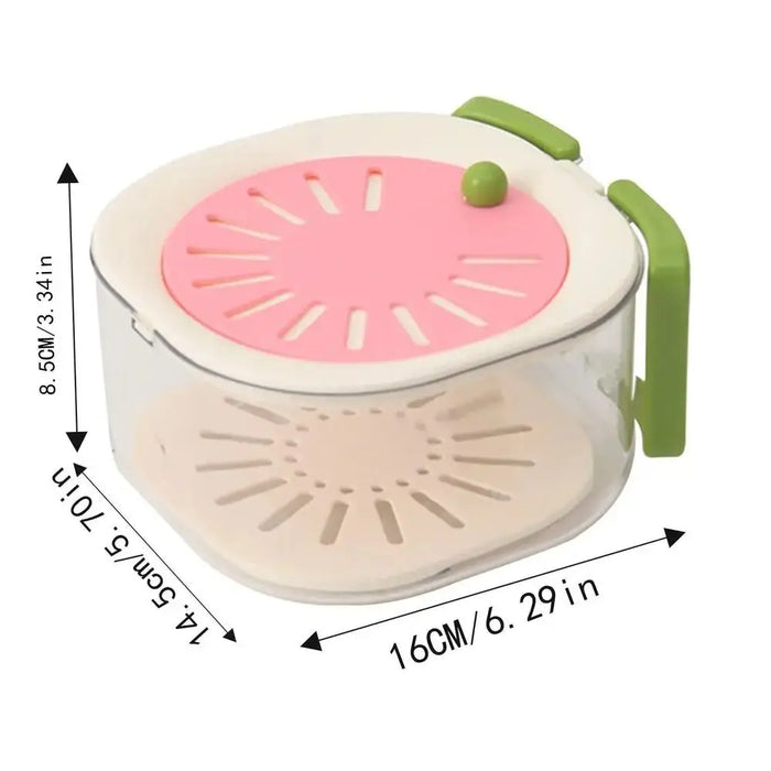 Cute Foldable Kitchen Drain Basket – 2-in-1 Bowl with Strainer & Handle | Pink or Brown