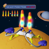 Outdoor foam rocket toy launch set with rockets and stomp pad