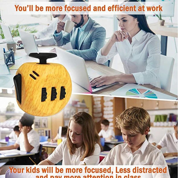 Sensory Fidget Toy Cube with Multiple Sides