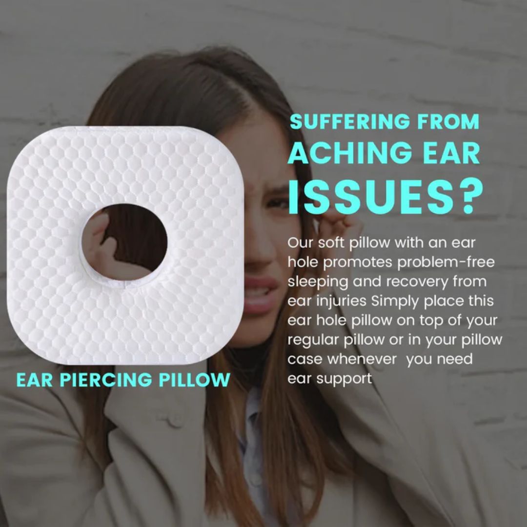 Side sleeper pillow with ear hole

