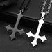 Unisex Gothic Cross Necklace – Stainless Steel Upside Down Pendant