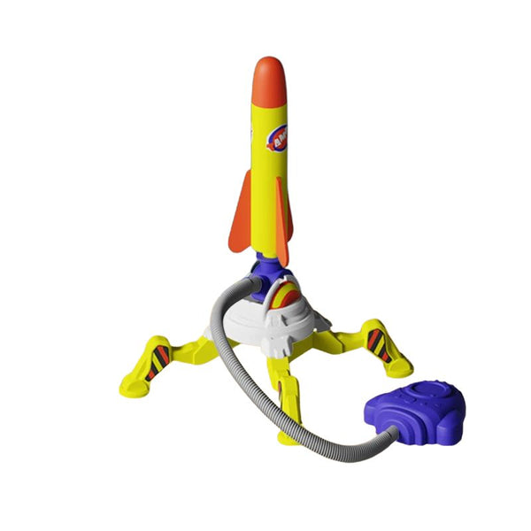 Outdoor foam rocket toy launch set with rockets and stomp pad