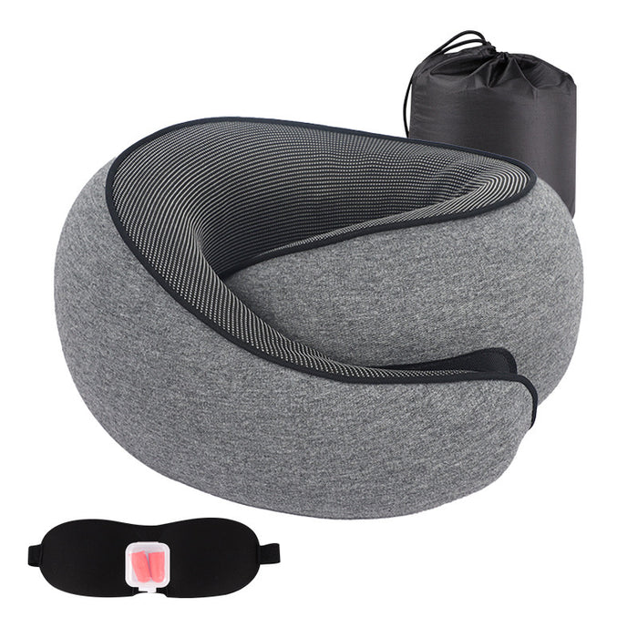 Memory Foam Travel Neck Pillow – Portable Comfort for Airplanes, Cars