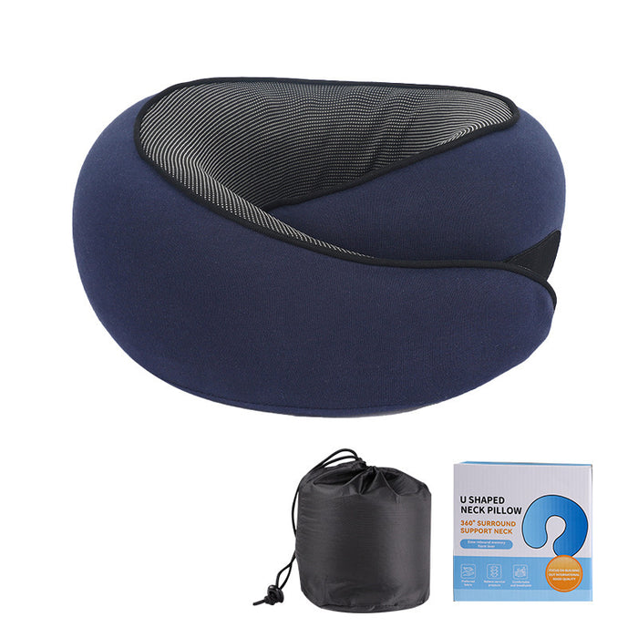 Memory Foam Travel Neck Pillow – Portable Comfort for Airplanes, Cars