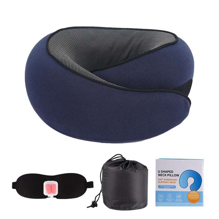 Memory Foam Travel Neck Pillow – Portable Comfort for Airplanes, Cars