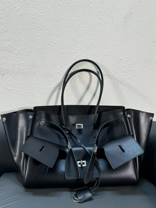 Luxe Genuine Leather Motorcycle Tote Bag for Women