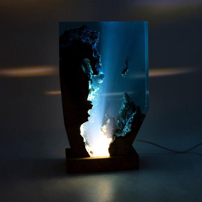 3D Creative Diving Cave Lamp – Resin Night Light for Home Decor